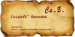 Csipkó Benedek névjegykártya