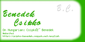 benedek csipko business card